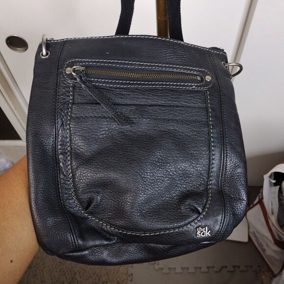 The Sak Black Leather Crossbody Purse 10x8x2 - Picture 1 of 7